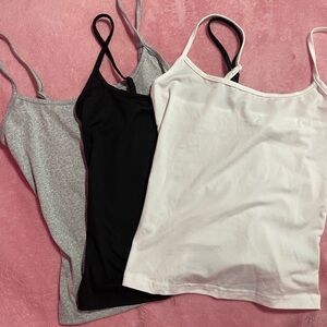 SHEIN Fitted Gray and Black Sleeveless Camisoles